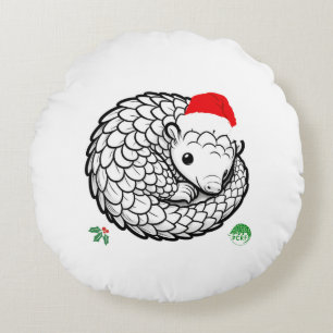 Cojín Redondo Santa Pangolin Pillow
