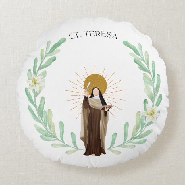 Cojín Redondo Santa Teresa de Avila Round Pillow (Anverso)