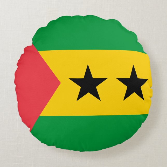Cojín Redondo Sao Tome and Principe Flag (Anverso)