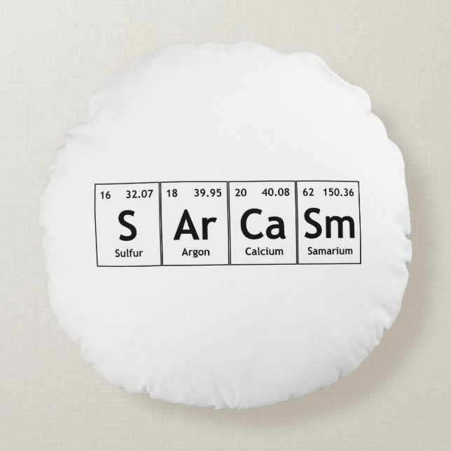 Cojín Redondo SArCaSm Elementos De Tabla Periódicos Química De P (Anverso)