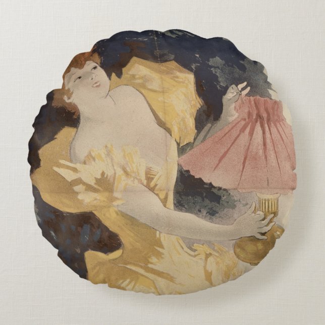 Cojín Redondo Saxoleine, 1890's de Francia (Anverso)