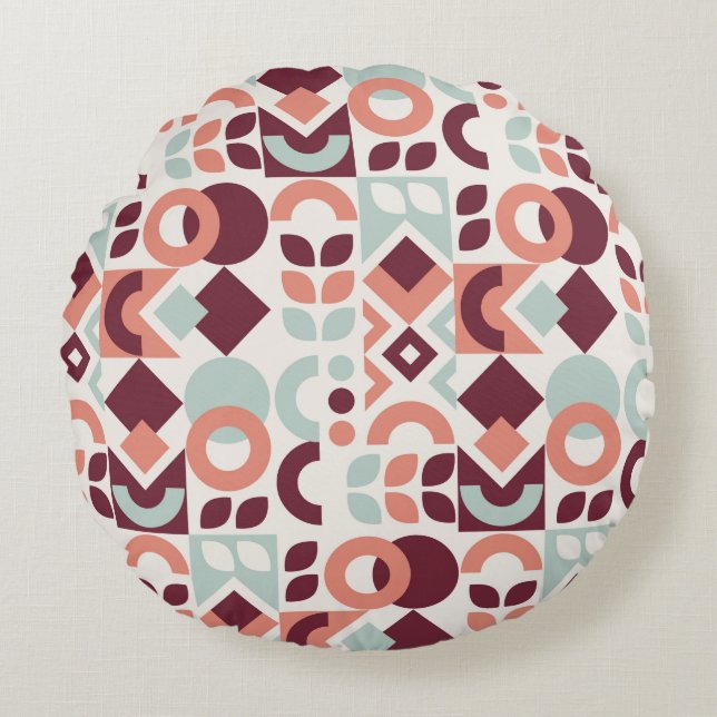 Cojín Redondo Scandinavian pattern design. Simple modern retro b (Anverso)