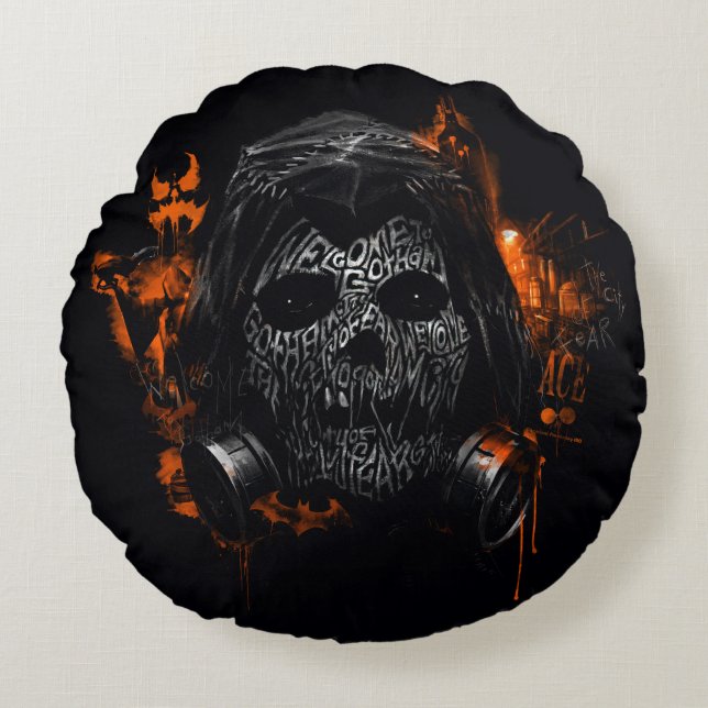 Cojín Redondo Scarecrow - Bienvenidos A Ciudad Gótica (Anverso)