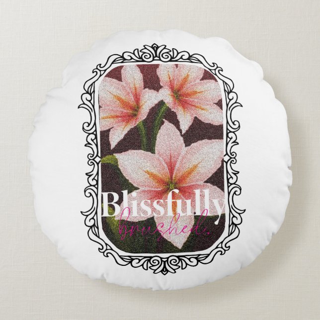 Cojín Redondo Scarlet Blossom (Anverso)