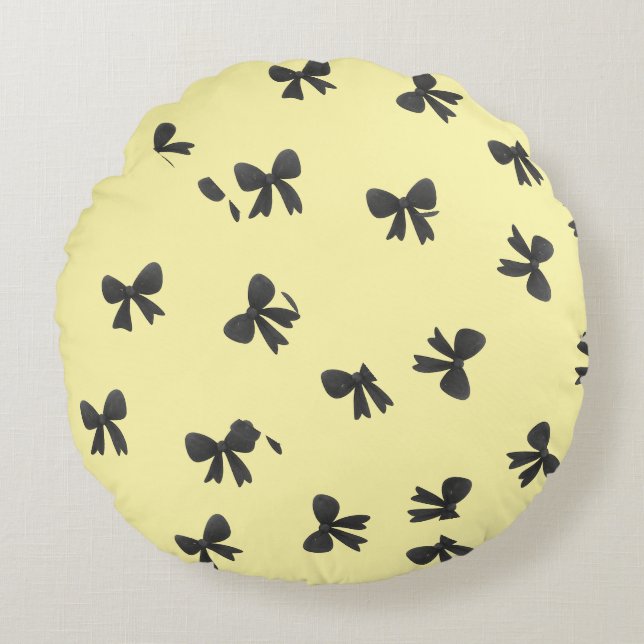 Cojín Redondo Scattered Bow Pattern Round Throw Pillow  (Anverso)