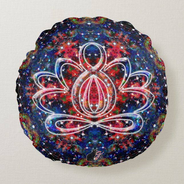 Cojín Redondo Scintillation Zen Lotus Round Pillow (Anverso)