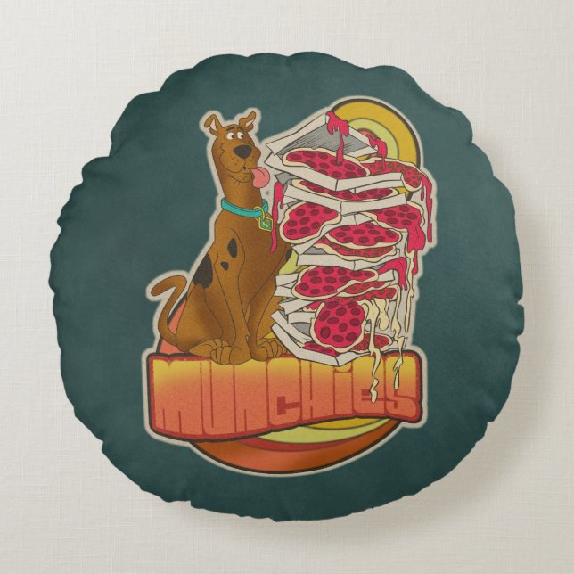 Cojín Redondo Scooby-Doo | Foto de Pizza "Munchies" Gráfico (Anverso)