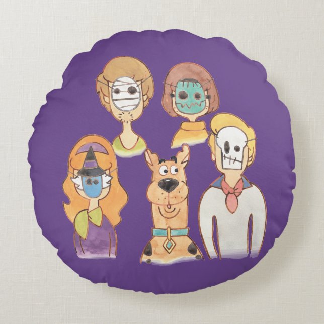 Cojín Redondo Scooby-Doo | Nuestras máscaras de Halloween (Anverso)