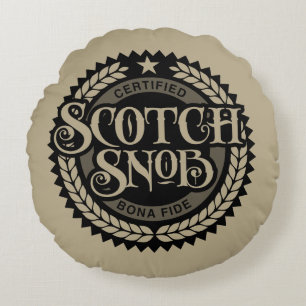 Cojín Redondo Scotch Snob - gracioso borracho de whisky