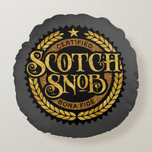 Cojín Redondo Scotch Snob - gracioso borracho de whisky