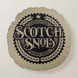 Cojín Redondo Scotch Snob - gracioso borracho de whisky