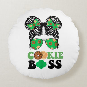 Cojín Redondo Scout Cookie Boss Chicas Kidlife Messy Bun Sunglas