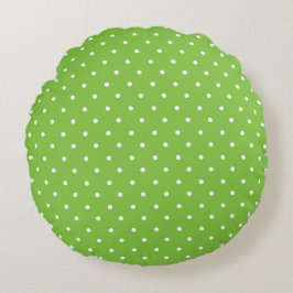 Cojín Redondo Seamless  bright lime polka dot pattern 