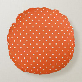 Cojín Redondo Seamless  bright orange background polka dot