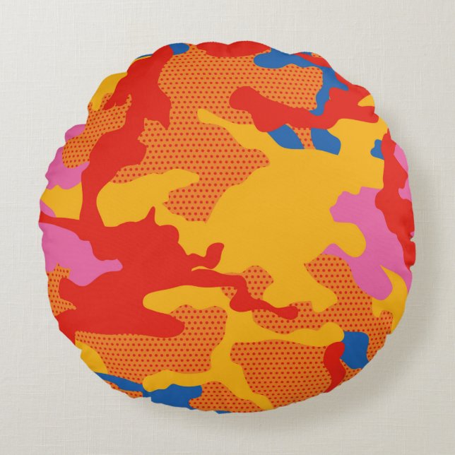 Cojín Redondo Seamless camouflage background pattern. Seamless c (Anverso)