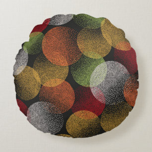 Cojín Redondo Seamless colorful circles pattern. Abstract vintag