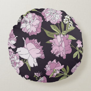 Cojín Redondo Seamless floral pattern - a bouquet of peonies. Be