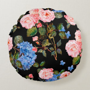 Cojín Redondo Seamless floral pattern in victorian style. Bouque