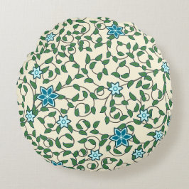 Cojín Redondo Seamless floral pattern on beige background