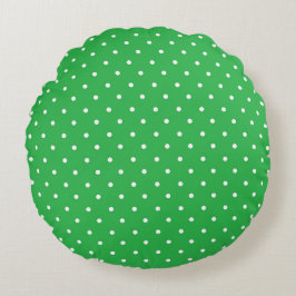 Cojín Redondo Seamless green background polka dot pattern