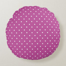 Cojín Redondo Seamless magenta background polka dot pattern