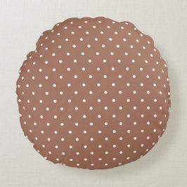 Cojín Redondo Seamless medium brown polka dot  pattern