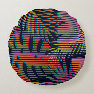 Cojín Redondo Seamless tropical pattern with tropical plants. Ha