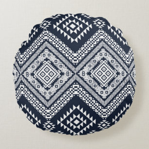 Cojín Redondo Seamless vintage Tribal Pattern Design. Stylish Mo
