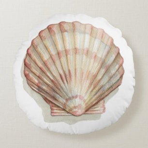 Cojín Redondo Seashell rosado y poner crema