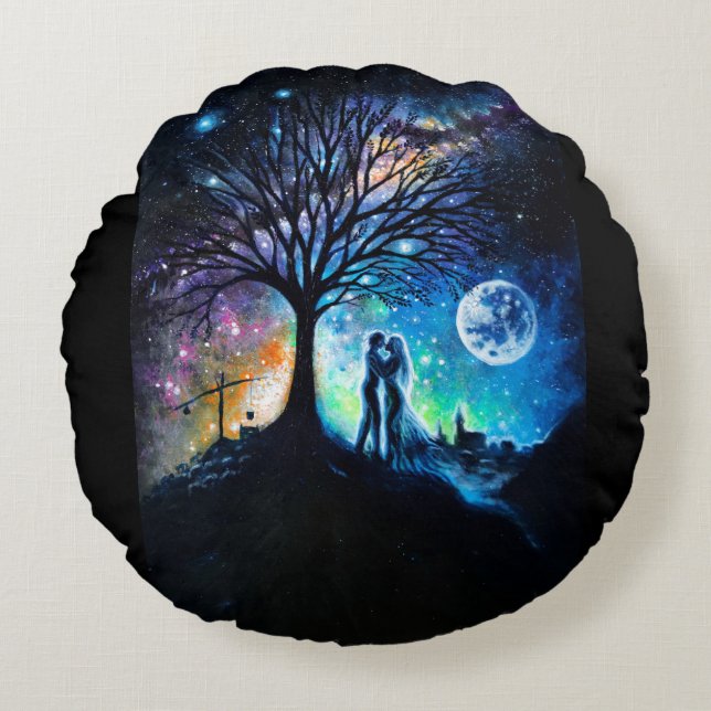 Cojín Redondo Secreto rendeante después de medianoche (Anverso)