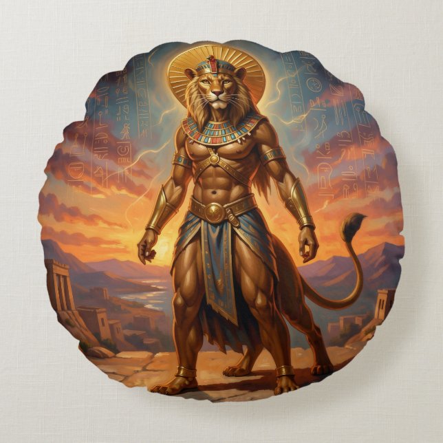 Cojín Redondo Sekhmet – Lion-Headed War Goddess´2 (Anverso)