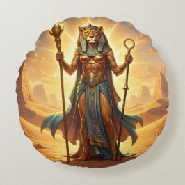 Cojín Redondo Sekhmet – Lion-Headed War Goddess´3
