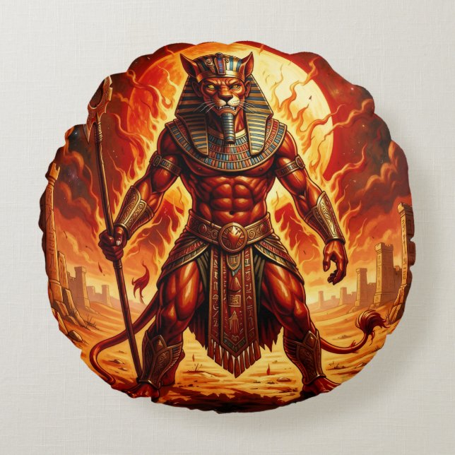 Cojín Redondo Sekhmet – Löwenköpfige Kriegsgöttin´1 (Anverso)
