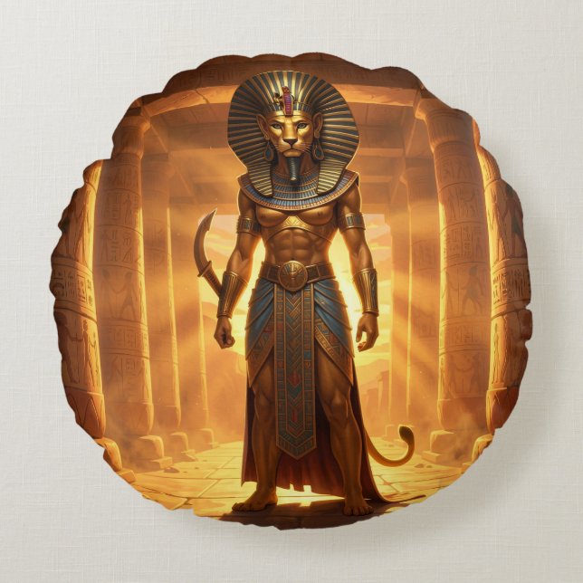 Cojín Redondo Sekhmet – Löwenköpfige Kriegsgöttin´2 (Anverso)