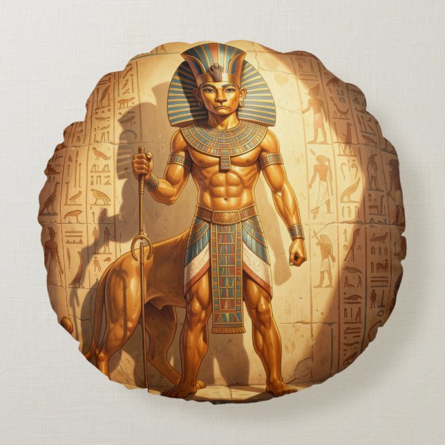 Cojín Redondo Sekhmet – Löwenköpfige Kriegsgöttin´3 (Anverso)