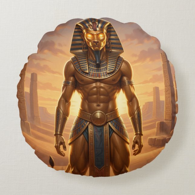 Cojín Redondo Sekhmet – Löwenköpfige Kriegsgöttin´4 (Anverso)