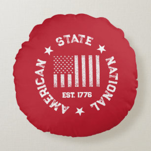 Cojín Redondo Sello Circular Estado Nacional Americano Est 1776
