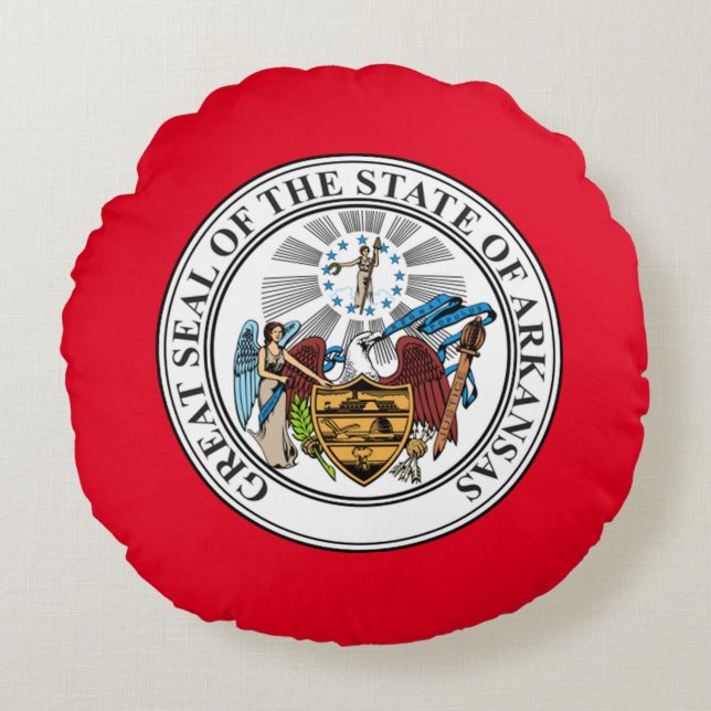Cojín Redondo Sello de Arkansas (Anverso)