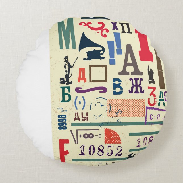 Cojín Redondo Sello de época: Decoración del documento (Anverso)