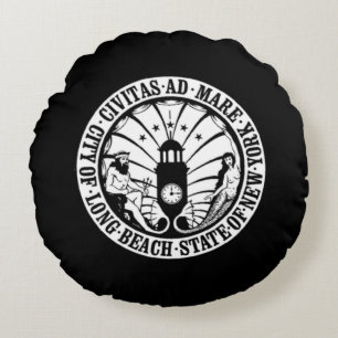 Cojín Redondo sello de Long Beach, Nueva York