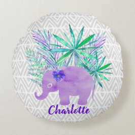 Cojín Redondo Selva elefante acuática Primitiva Shibori