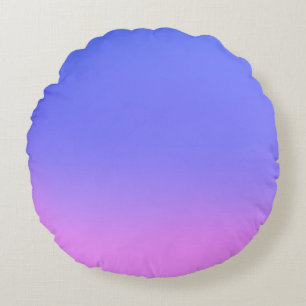 Cojín Redondo Sencillo efecto ocmbre azul y rosa