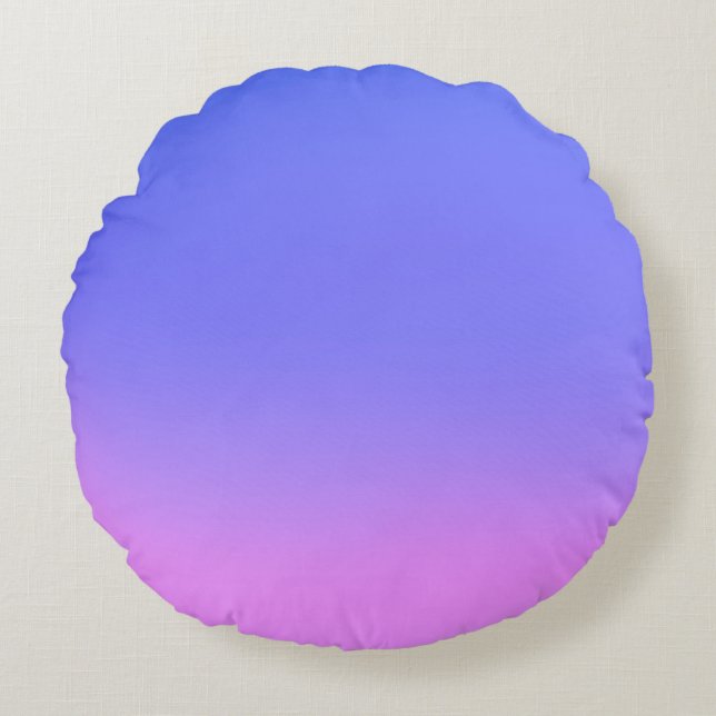 Cojín Redondo Sencillo efecto ocmbre azul y rosa (Anverso)