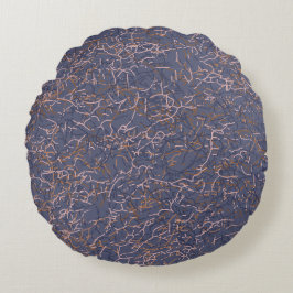 Cojín Redondo Sencillo Resumen de Hilo de discusión Patrón azul