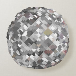Cojín Redondo Sensación de fondo gris de mosaico abstracto y bri