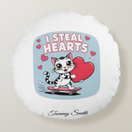 Cojín Redondo Sentimental y moderno San Valentín de los Mascotas