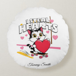 Cojín Redondo Sentimental y moderno San Valentín de los Mascotas