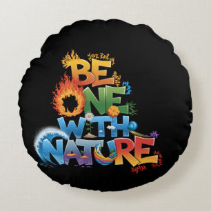 Cojín Redondo Ser uno con la naturaleza - Elemental amigable con