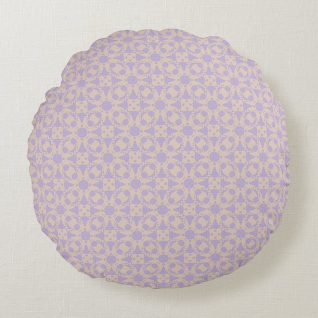 Cojín Redondo Serene Lavender Mosaic Round Pillow (Anverso)