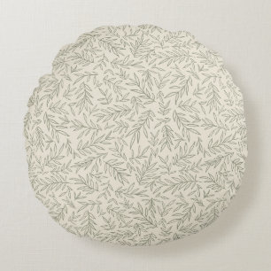 Cojín Redondo Serene Sage Green   Susurro de hoja suave Minimali